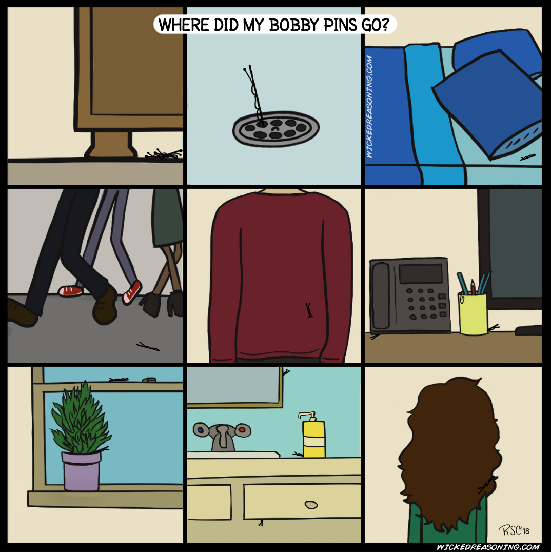 9 panel comic hair pins