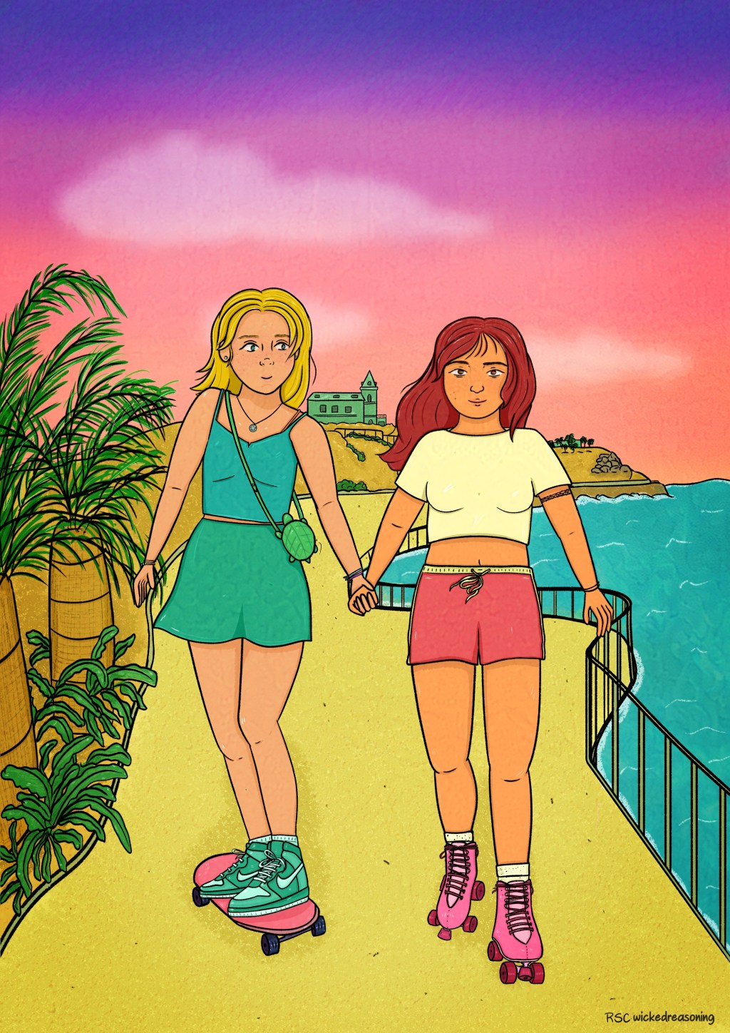 Skater girls (illustration)